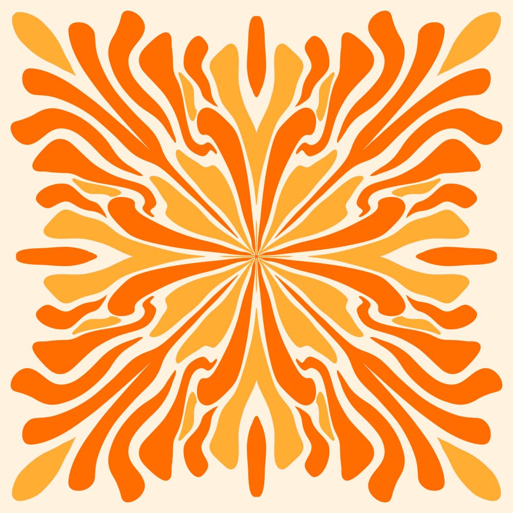 Groovy Orange Starburst