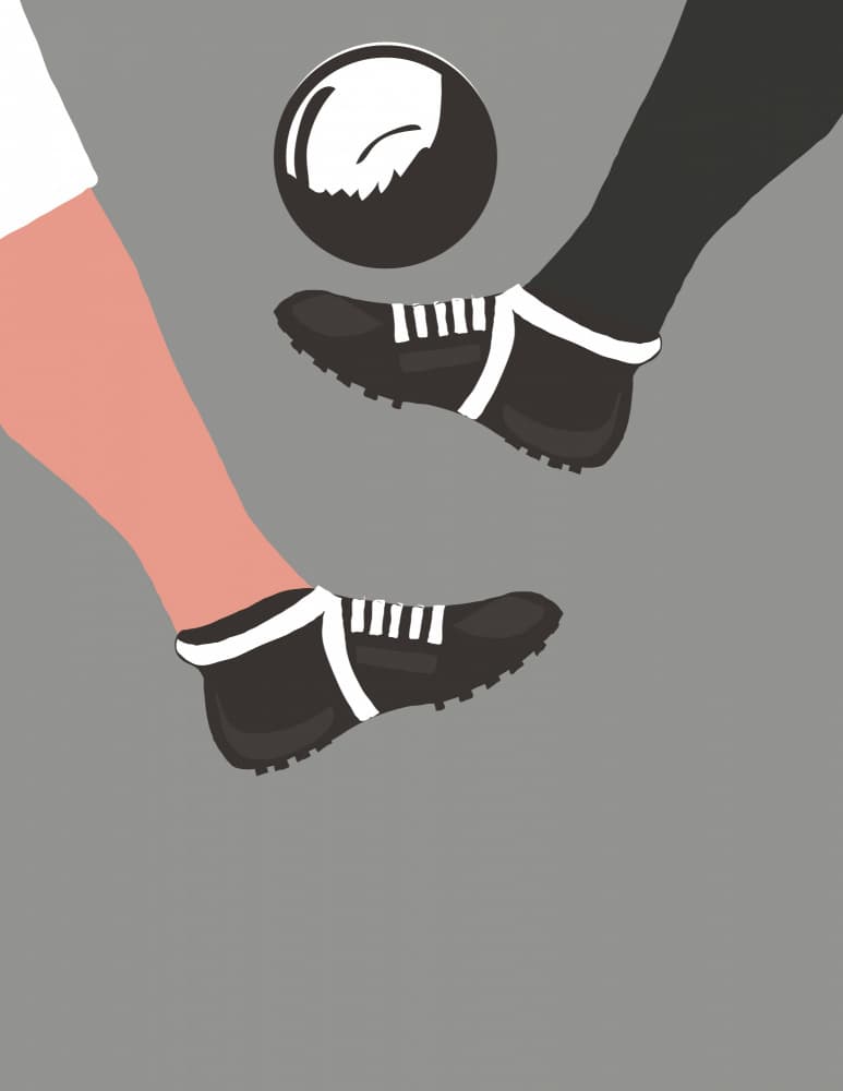 Dynamic Soccer Action by Nicholas — canvas wall art