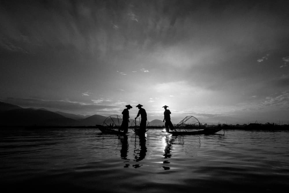 Fishermen At Sunset by ADIREK M — canvas wall art