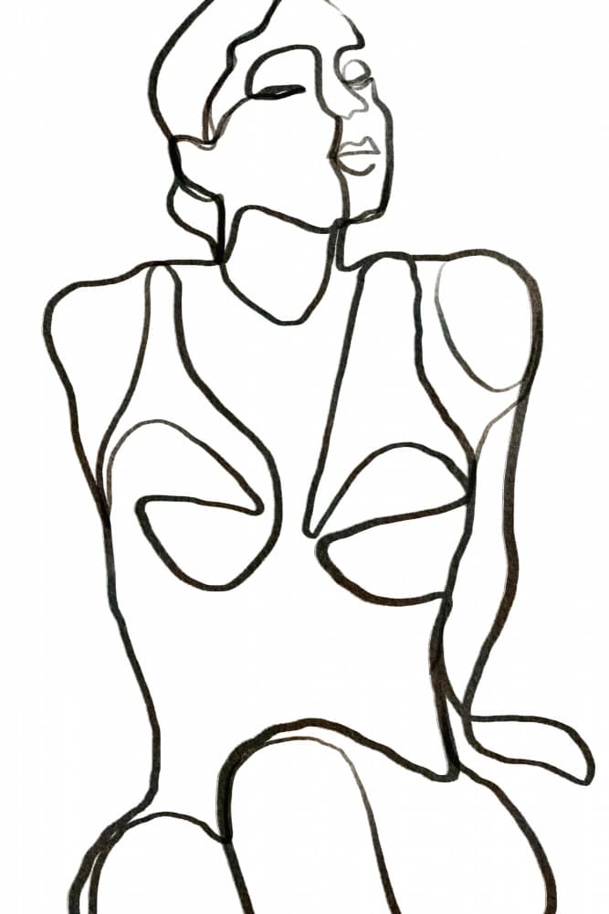 Elegant Line Figure by Melloi Art Prints — canvas wall art