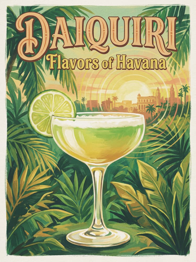 Daiquiri Havana Sunset by Andreas Magnusson — canvas wall art