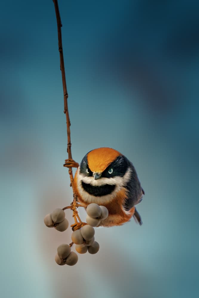 Cute Grumpy Bird by Jacob (Jian) Xu — canvas wall art