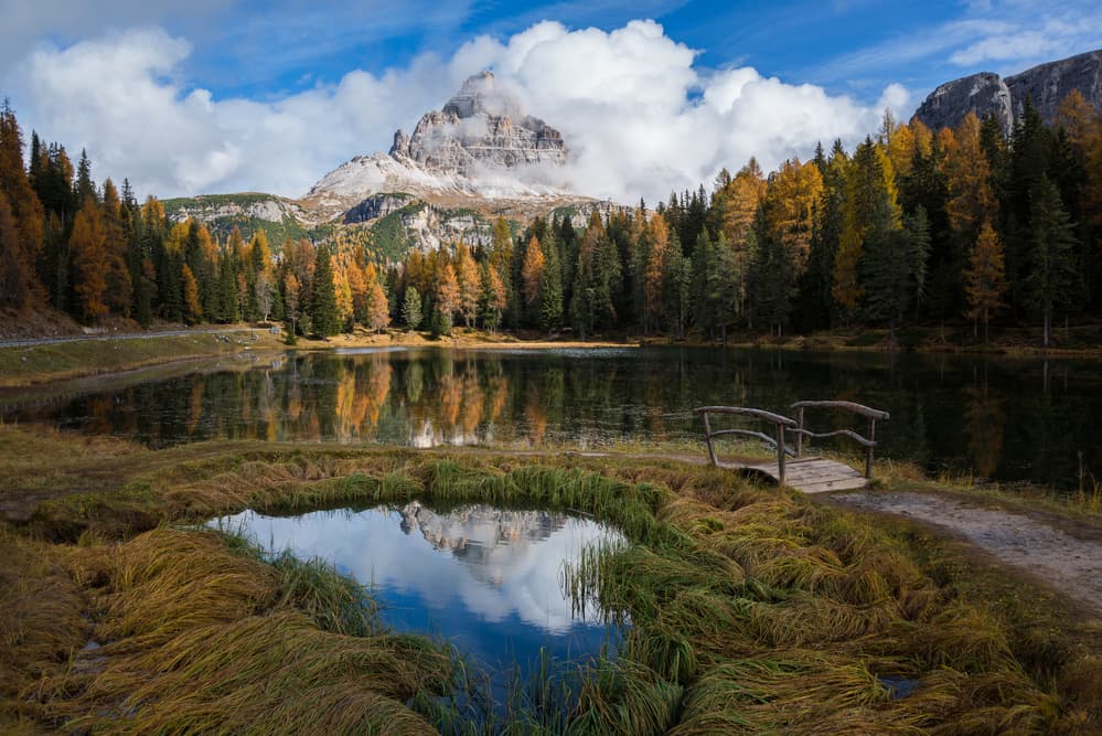Autumn Mountain Lake Reflection by Ales Krivec — canvas wall art