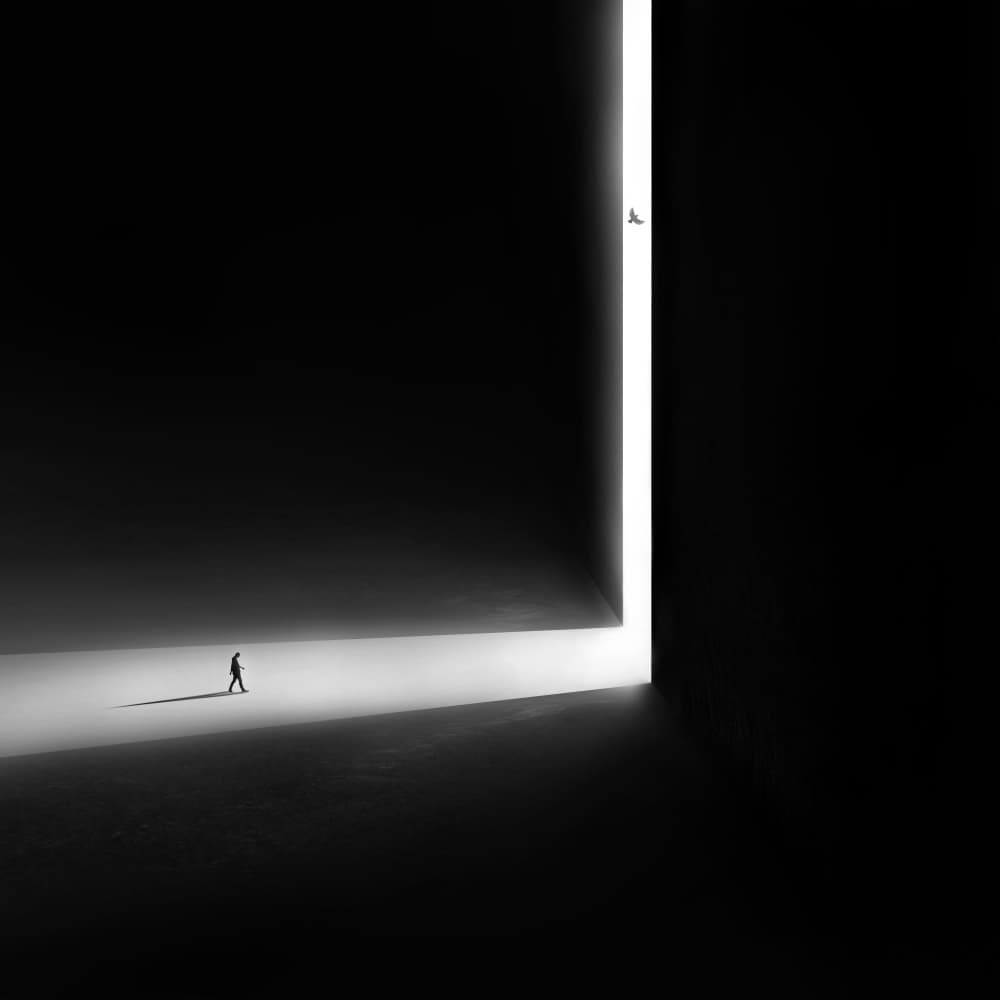 Solitary Man Bright Door by Hadi Malijani (Malenjani) — canvas wall art