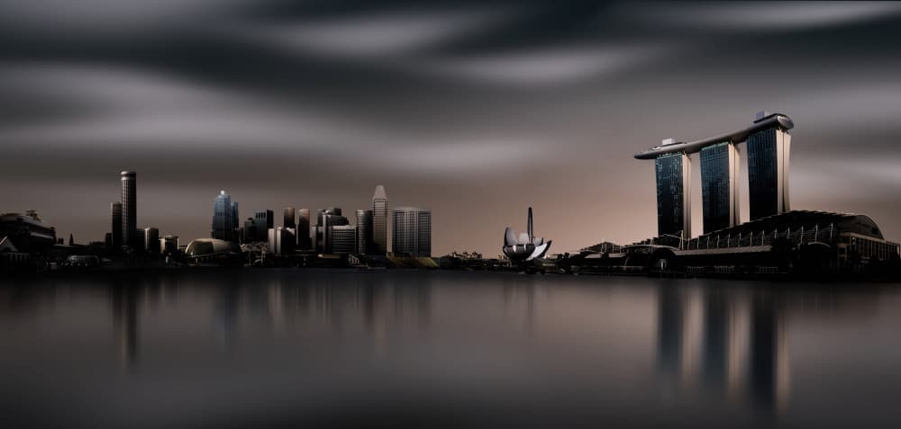 Dramatic Singapore Skyline by Amatou T — canvas wall art
