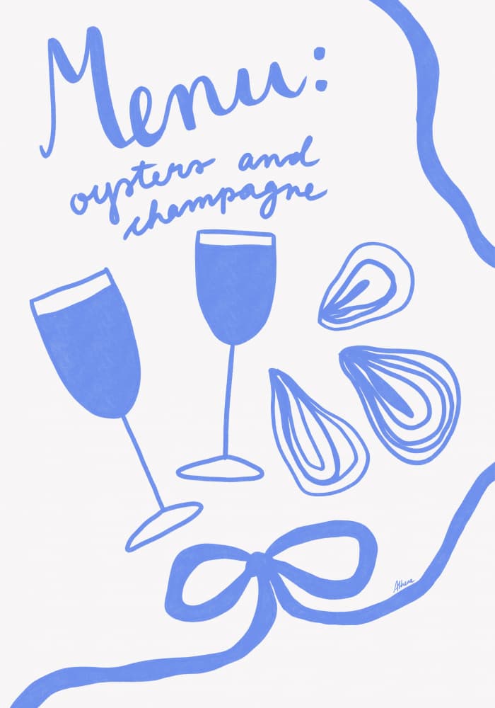 Oysters and Champagne by Athene Fritsch — canvas wall art