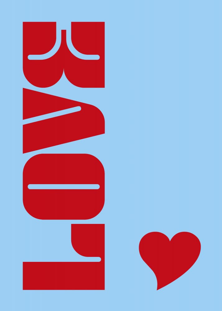 Vertical Love Heart Graphic by Andreas Magnusson — canvas wall art