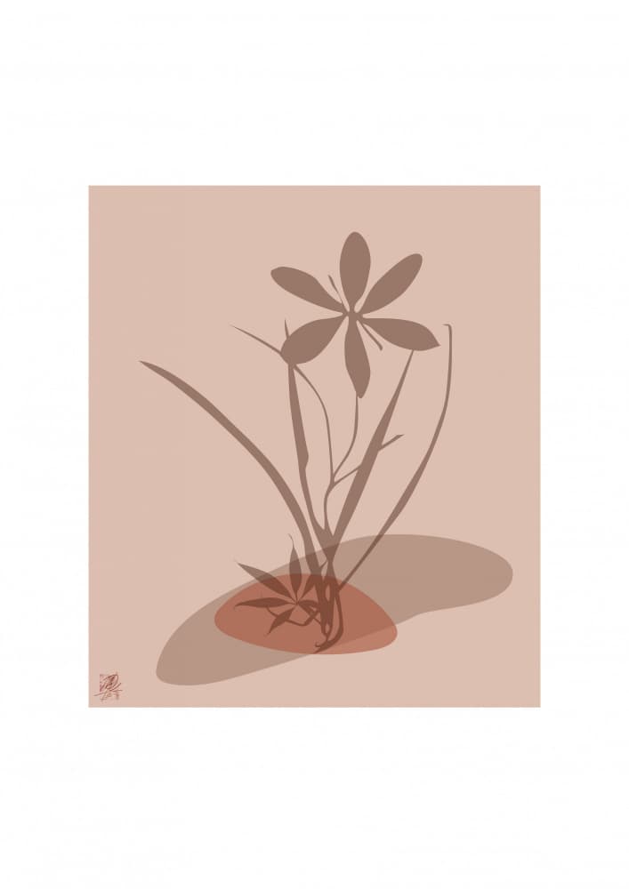 Earthy Floral Silhouette by Osvaldo Russo — canvas wall art
