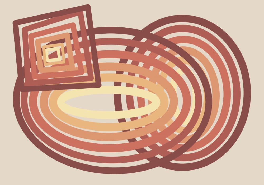 Overlapping Retro Geometry by Sharyn Bursic — canvas wall art