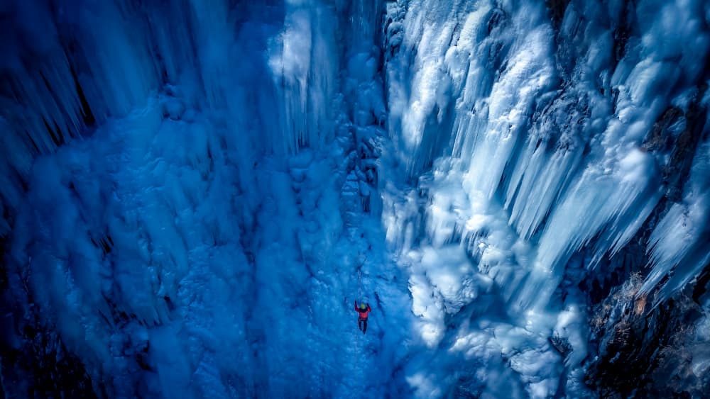 Ice Climber's Ascent by qiye — canvas wall art