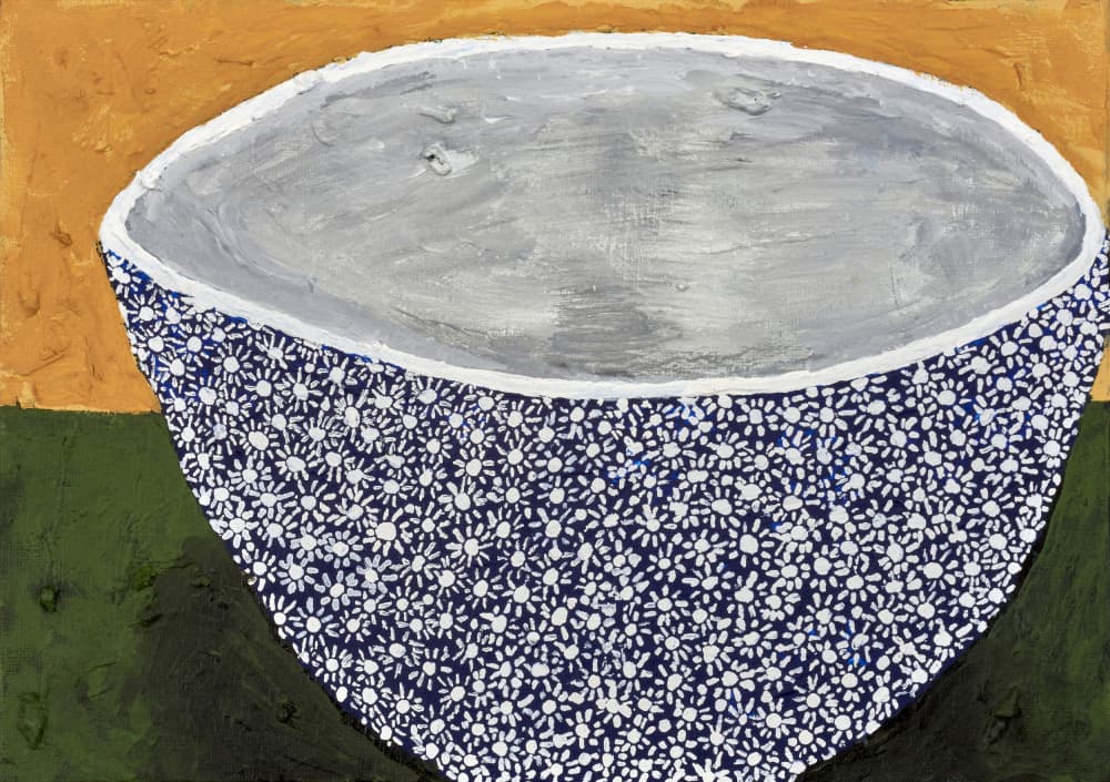 Blue Daisy Bowl by Dale Hefer — canvas wall art