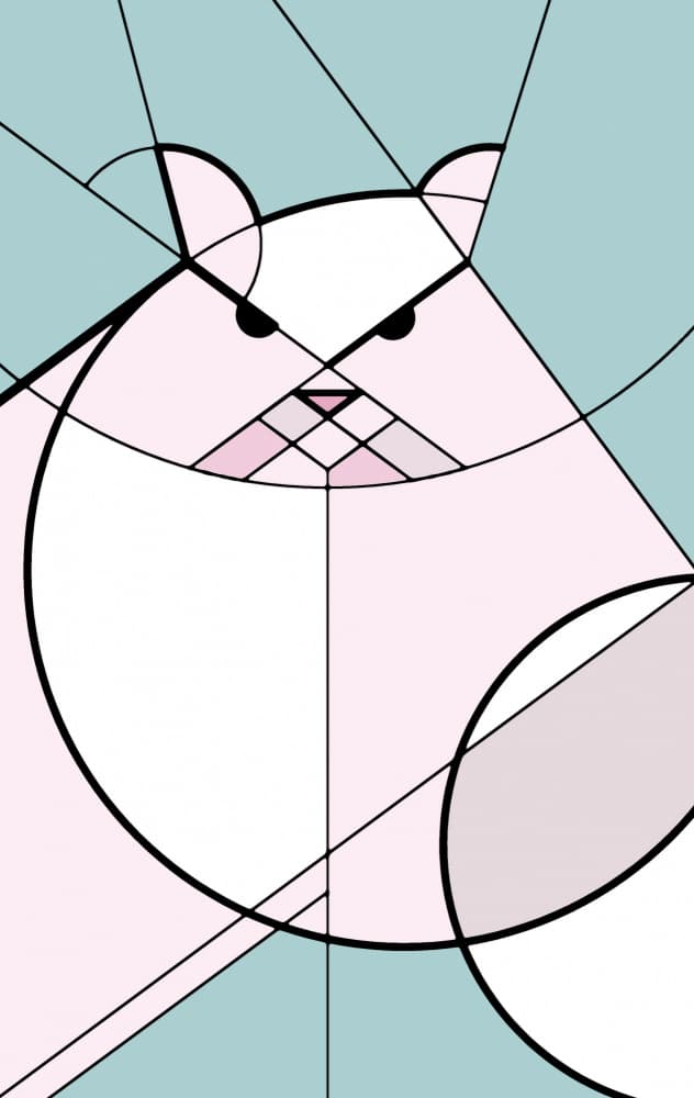 Angry Geometric Hamster by Rafa Mateo — canvas wall art