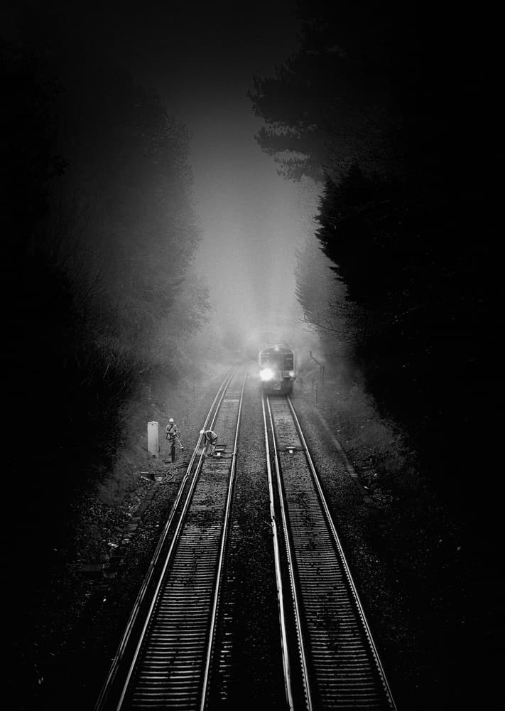 Train Through The Mist by Peter Davidson — canvas wall art