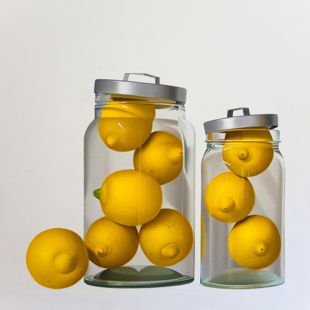 Lemons In Glass Jars by Ildefonso Martín — canvas wall art