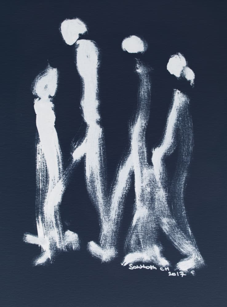 Abstract Walking Figures by Santhosh ch — canvas wall art