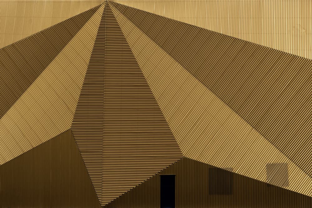 Golden Geometric Facade by Theo Luycx — canvas wall art