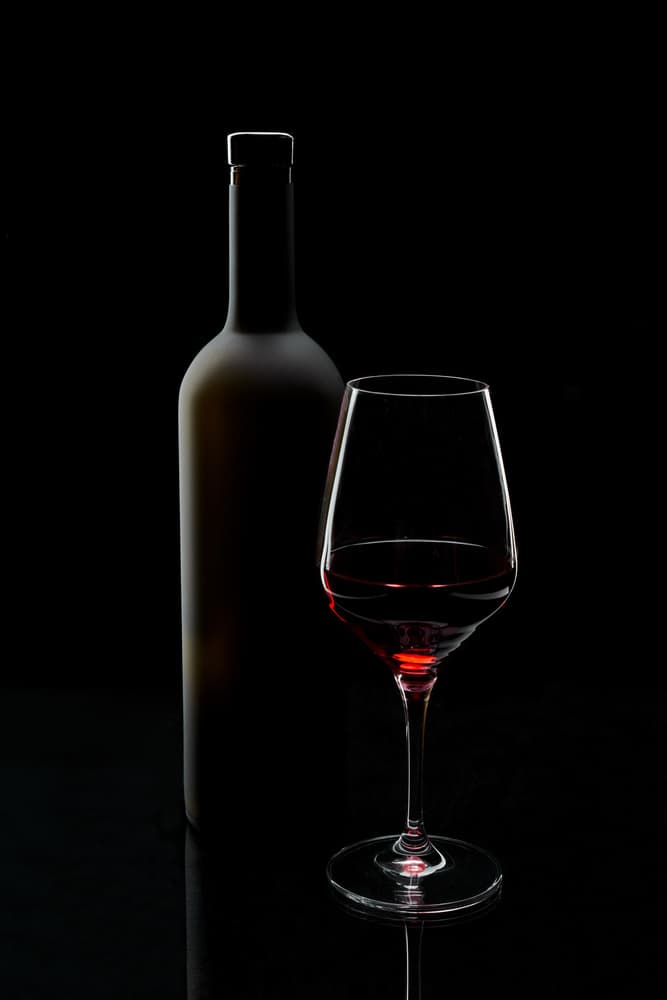 Moody Red Wine Glass by Photographer — canvas wall art