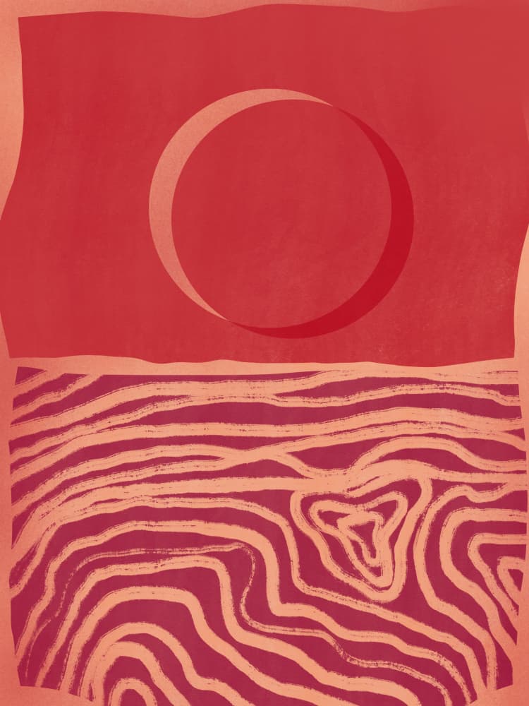 Red Moon Desert Landscape by Little Dean — canvas wall art