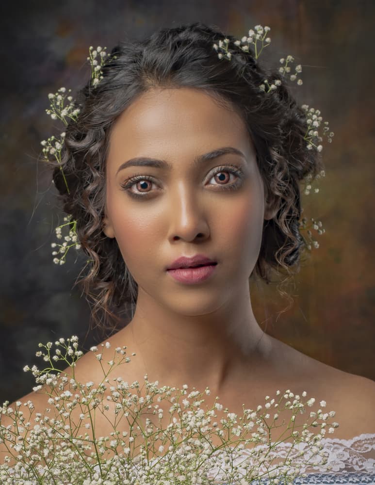 Ethereal Floral Portrait by DEBASISH CHATTOPADHYAY — canvas wall art
