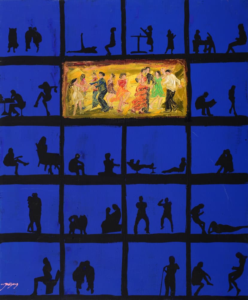 Dancing City Windows by Jukyong Park — canvas wall art