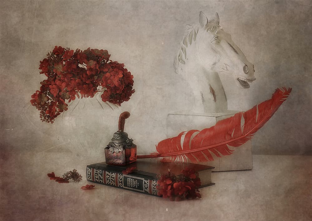Vintage Literary Still Life by Elena Arjona — canvas wall art