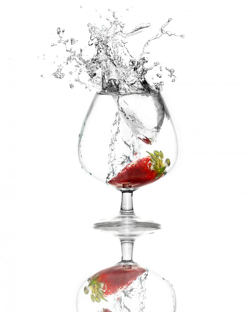Fresh Strawberry Splash by Saleh Swid — canvas wall art
