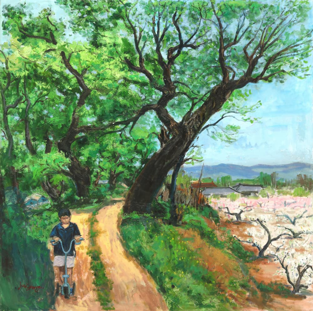 Childhood Spring Path by Jukyong Park — canvas wall art