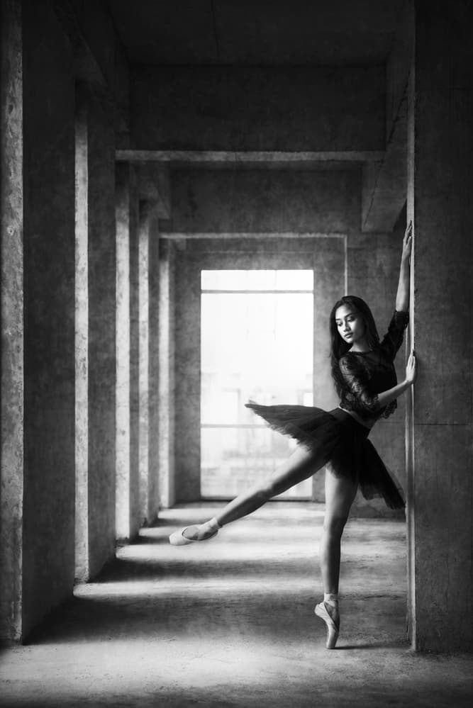 Ballerina Urban Light by Sebastian Kisworo — canvas wall art