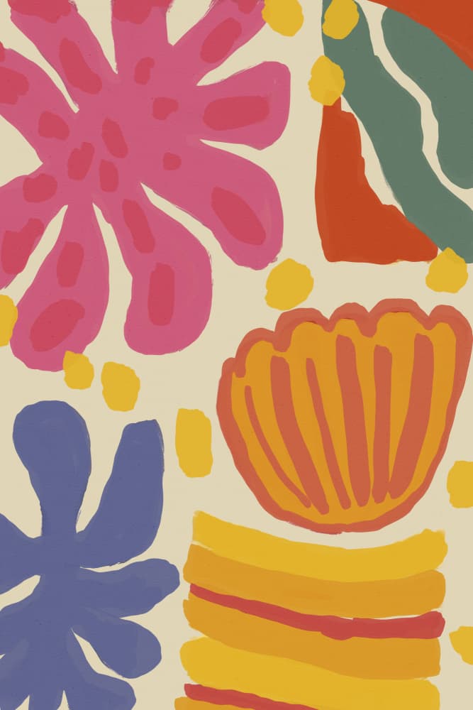 Vibrant Flora Dance by Treechild — canvas wall art