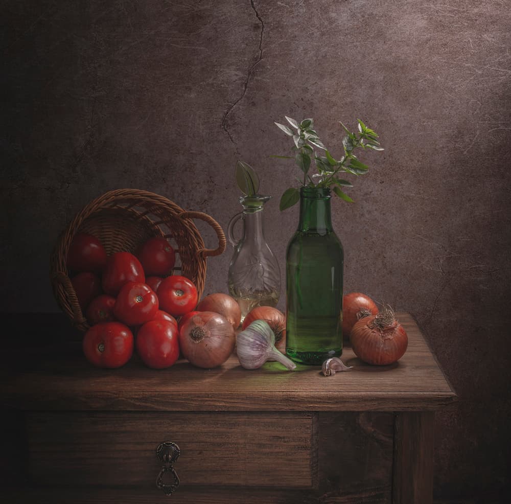 Rustic Kitchen Ingredients by Margareth Perfoncio — canvas wall art