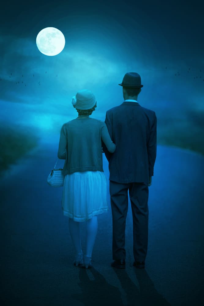 Moonlit Couple Stroll by Ildiko Neer — canvas wall art