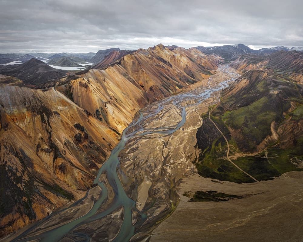 Colorful Valley River Landscape by Clara Gamito — canvas wall art