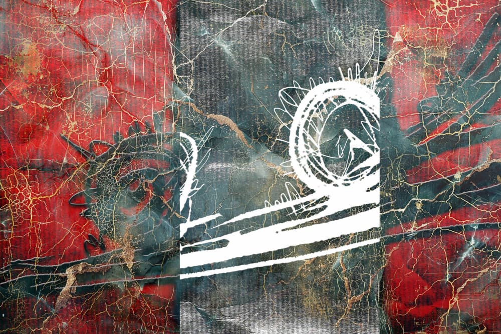 Red Grunge Beast Abstract by Rafal Kulik — canvas wall art