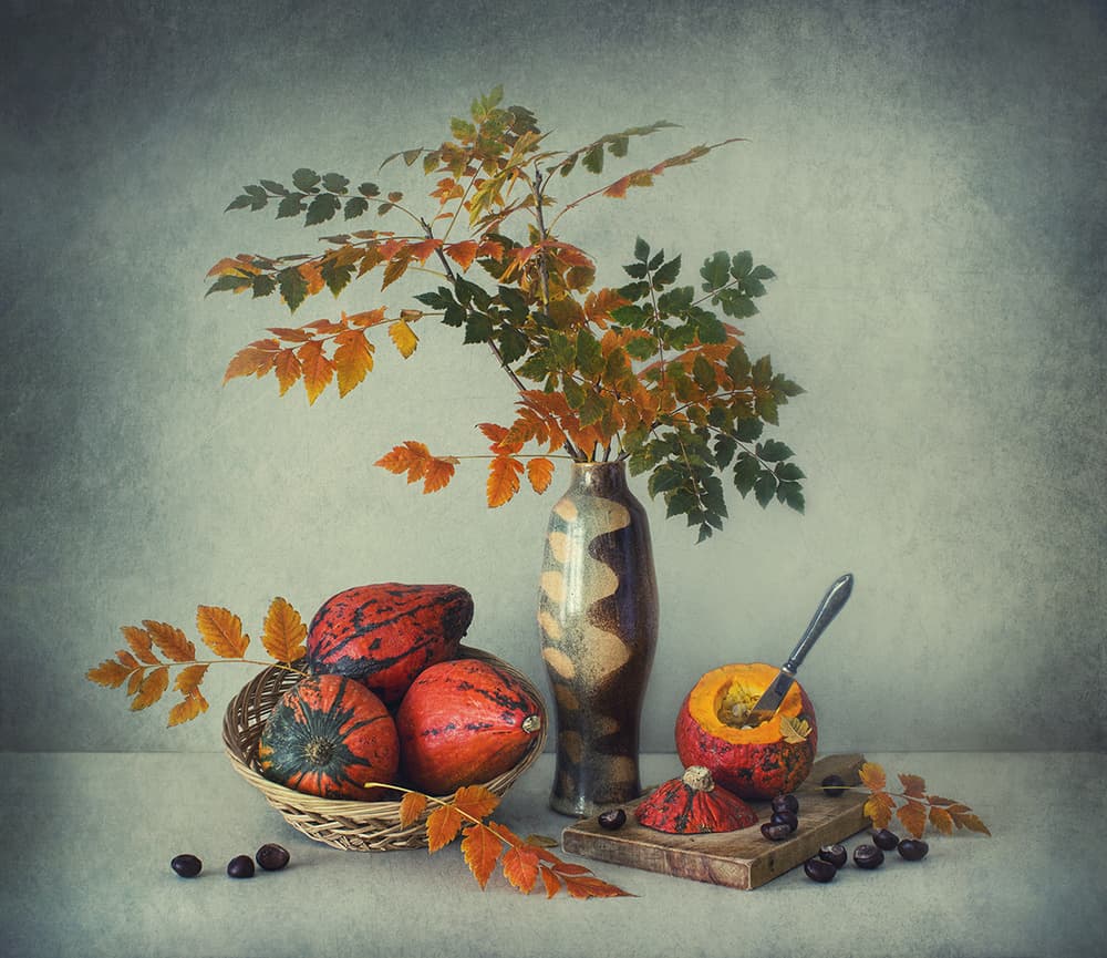 Rustic Autumn Gourds by Dimitar Lazarov - Dim — canvas wall art