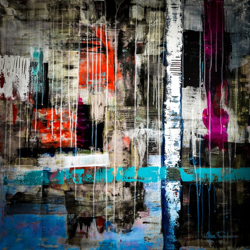 Urban Abstract Drips by Owe Emfestav — canvas wall art