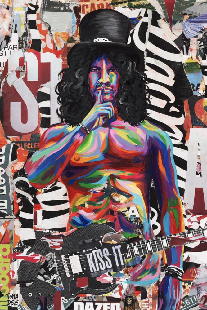 Vibrant Rocker Portrait by thomas chedeville — canvas wall art