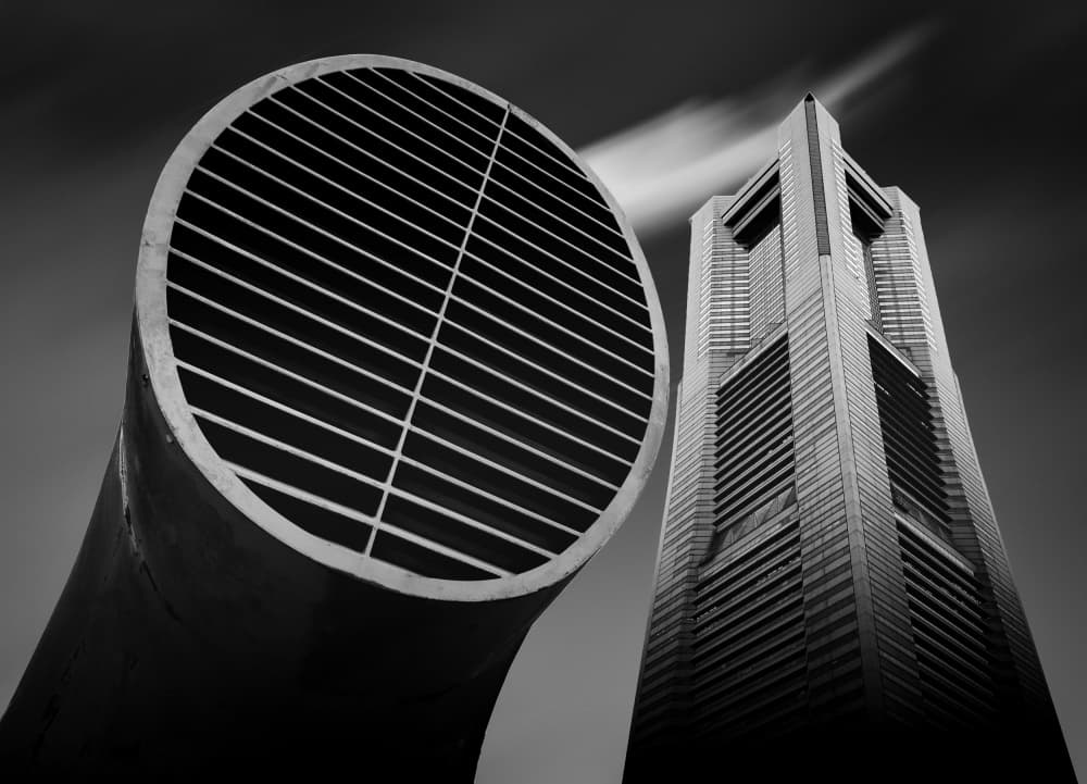 Geometric Urban Contrast by Adachi Lintaman — canvas wall art