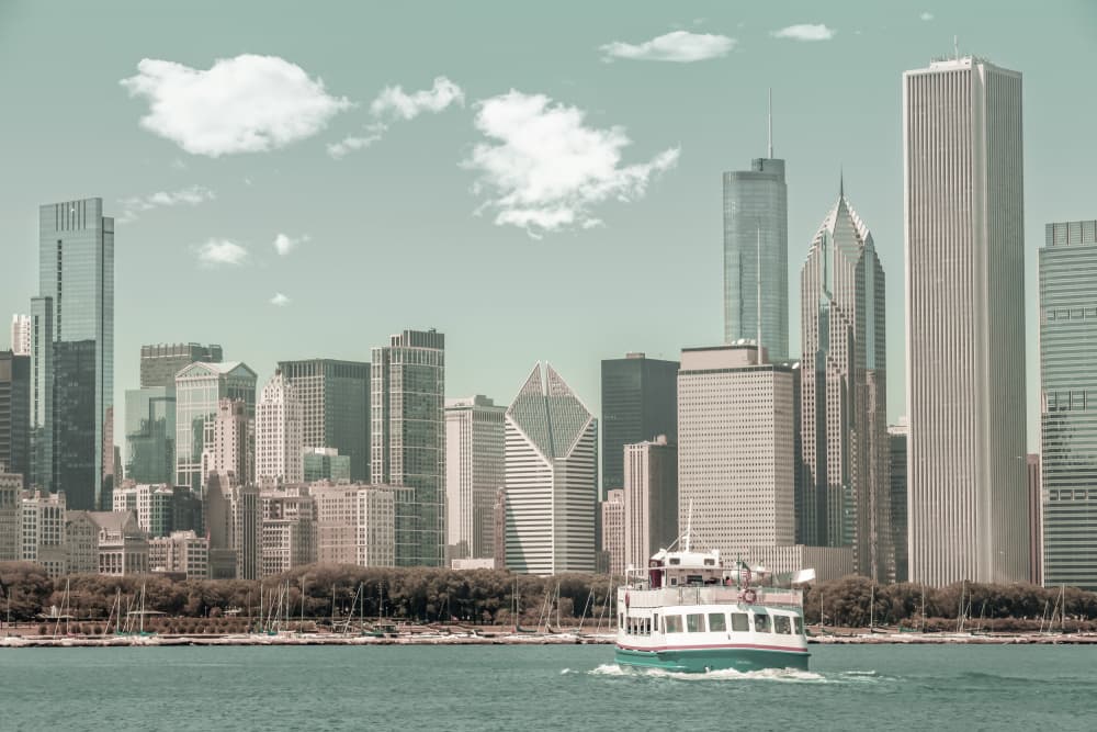 Chicago Skyline Cruise by Melanie Viola — canvas wall art