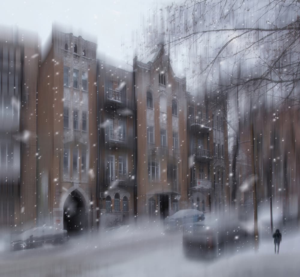Dreamy Snowy Street by Alexander Kiyashko — canvas wall art