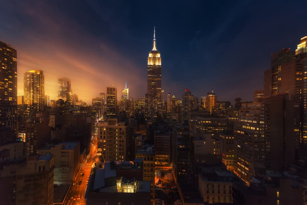 New York City Night by David Martin Castan — canvas wall art