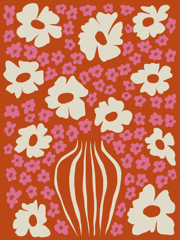 Bohemian Flower Vase by Miho Art Studio — canvas wall art