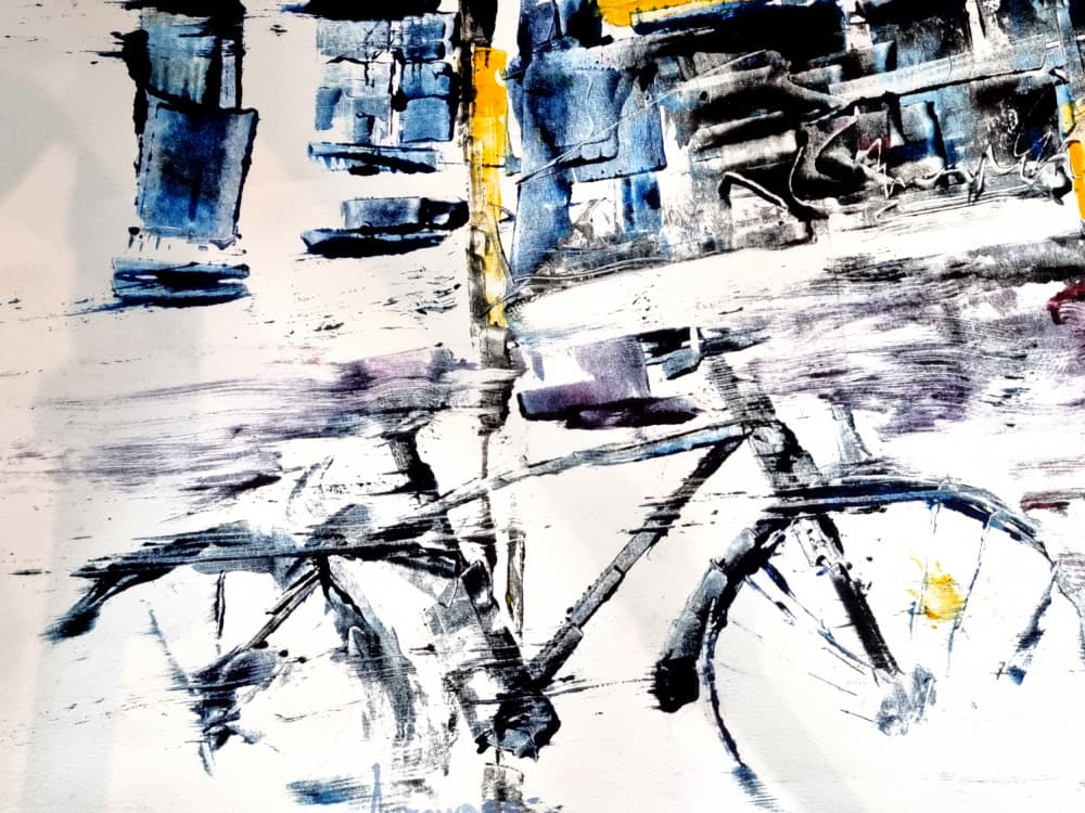 Urban Bicycle Abstract by David Antonides — canvas wall art