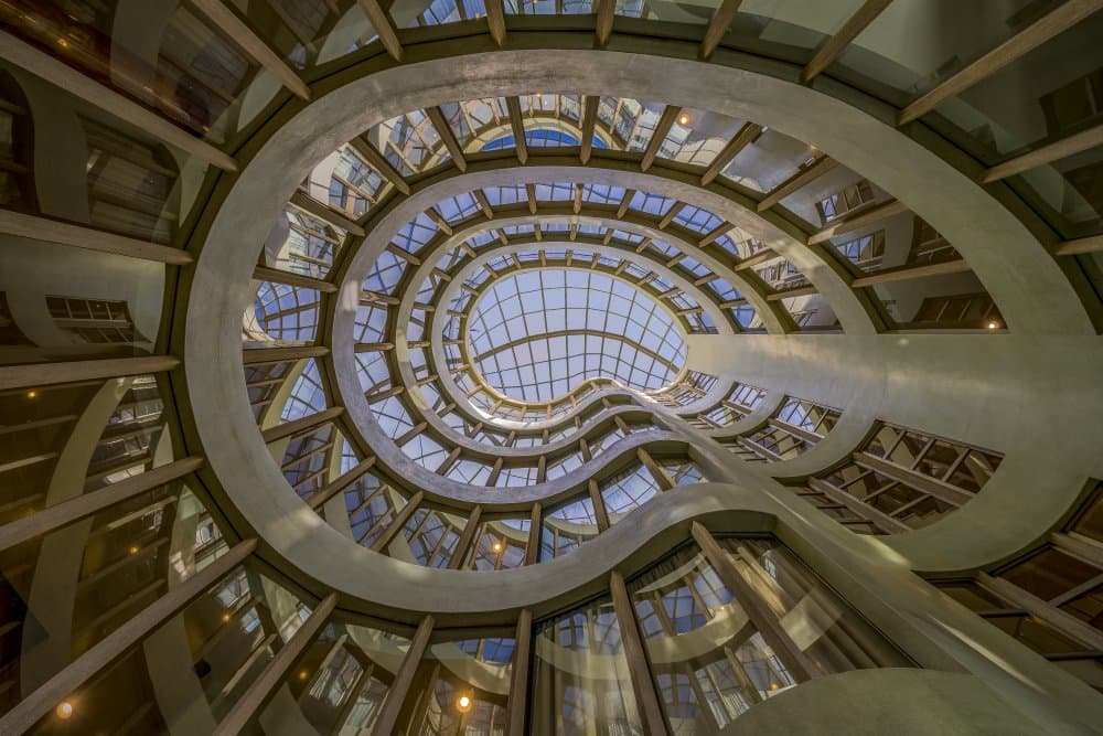 Modern Spiral Atrium by Xavier Mejias — canvas wall art
