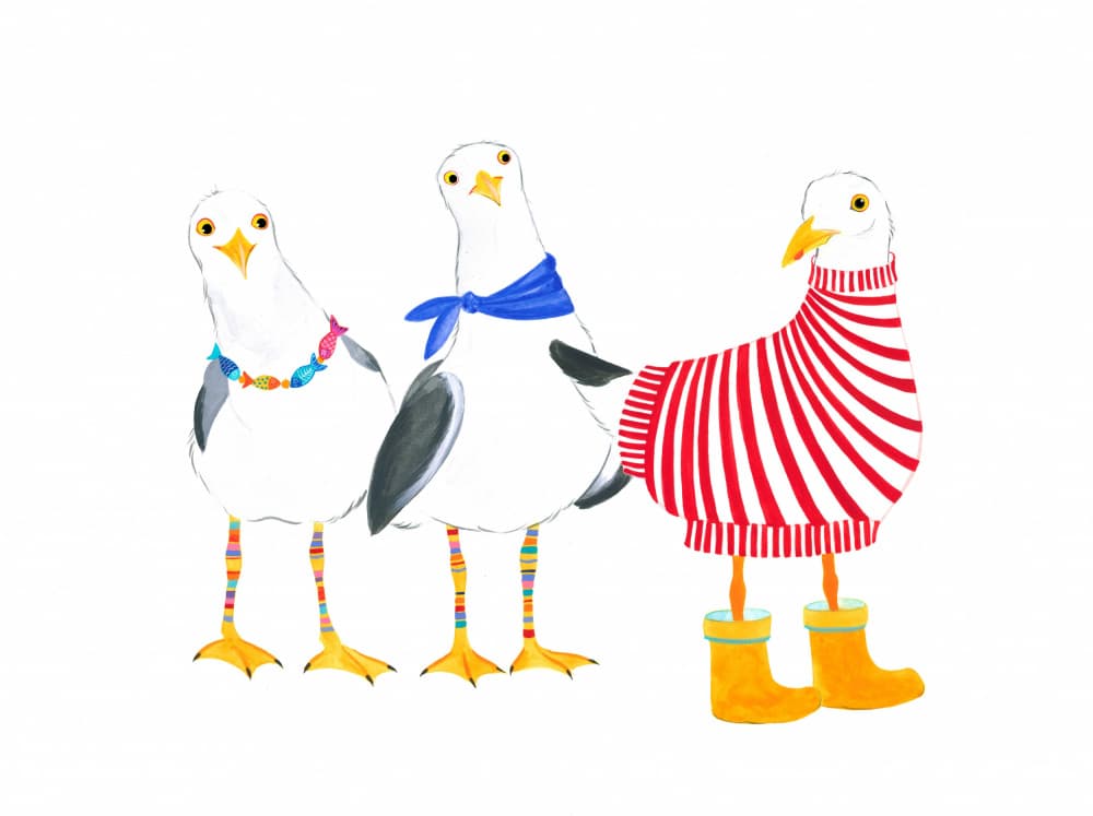 Seagull Fashion Parade by Isabelle Brent — canvas wall art