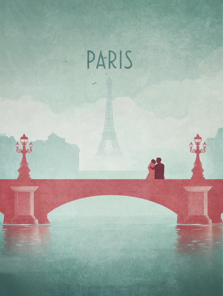Paris 1- Alexandre III bridge- Eiffel Tower by Emel Tunaboylu — canvas wall art