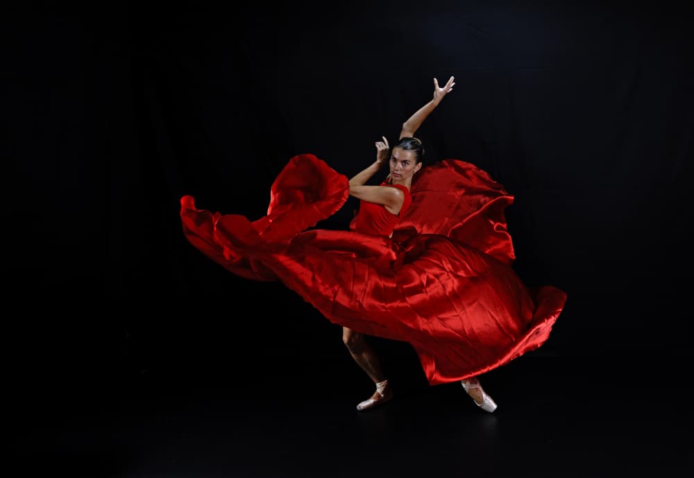 Dynamic Red Dance by Shlomo Waldmann — canvas wall art