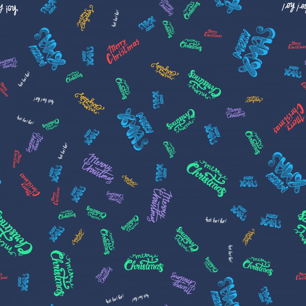 Colorful Merry Christmas Pattern by Marika Barsrsind — canvas wall art