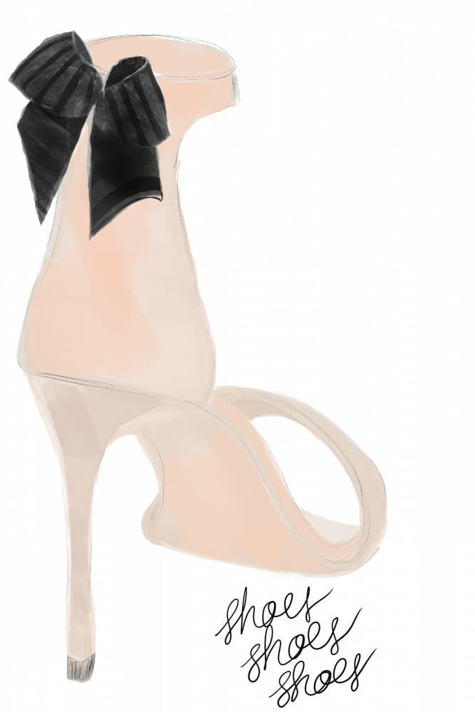 Nude High Heel Bow by casa cartissi — canvas wall art
