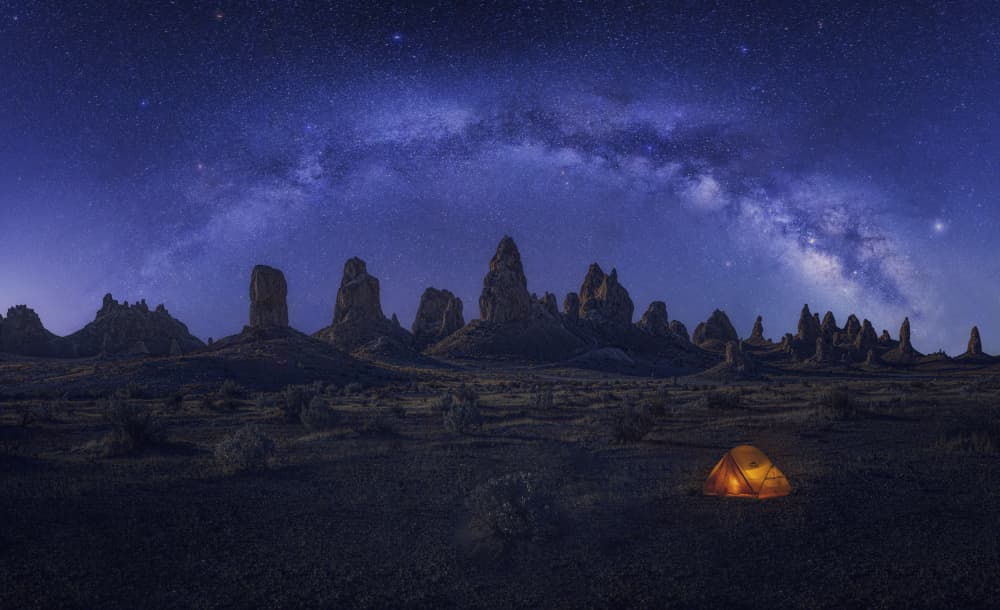 Milky Way Desert Camp by Anna Zhang — canvas wall art