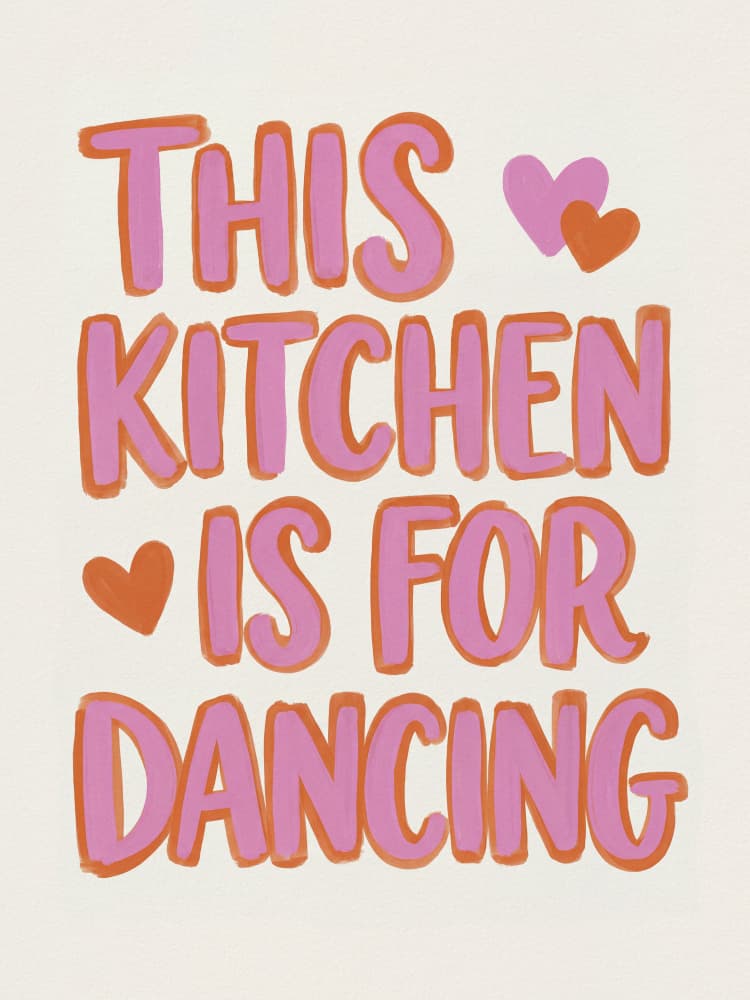 Dancing Kitchen Heart Quote by Andreas Magnusson — canvas wall art